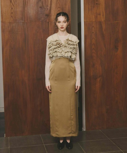 tulle vest & dress andresd 2点セット セール】taffeta tulle vest set dress タフタチュールベスト