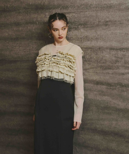 ANDRESD（アンドレスド）の「taffeta tulle vest set dress