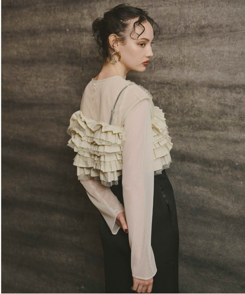 美品 ANDRESD taffeta tulle vest set dress andresd taffeta tulle vest set dress