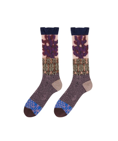 JNBY(ジェーエヌビーワイ)の「Sheer Bloom-pattern Socks / シアーソックス(ソックス/靴下・レディース・パープル/グリーン/グレー・ONE SIZE)」の3枚目の写真