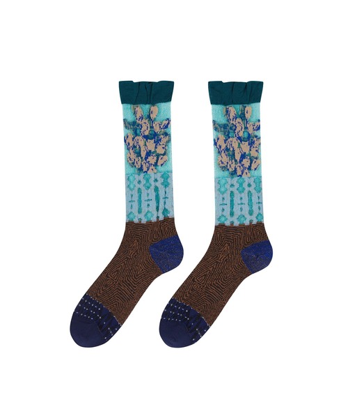 JNBY(ジェーエヌビーワイ)の「Sheer Bloom-pattern Socks / シアーソックス(ソックス/靴下・レディース・パープル/グリーン/グレー・ONE SIZE)」の2枚目の写真