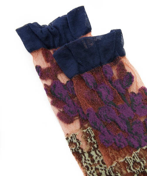JNBY(ジェーエヌビーワイ)の「Sheer Bloom-pattern Socks / シアーソックス(ソックス/靴下・レディース・パープル/グリーン/グレー・ONE SIZE)」の16枚目の写真