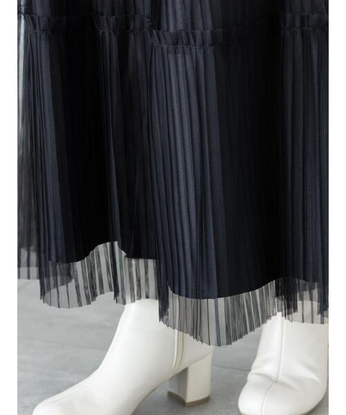 Te chichi TERRASSE（テチチテラス）の「プリーツチュールティアードスカート（スカート・レディース・グレー/ブラック/オフホワイト・F）」の14枚目の写真