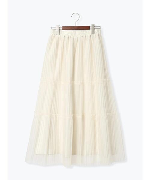 Te chichi TERRASSE（テチチテラス）の「プリーツチュールティアードスカート（スカート・レディース・グレー/ブラック/オフホワイト・F）」の15枚目の写真