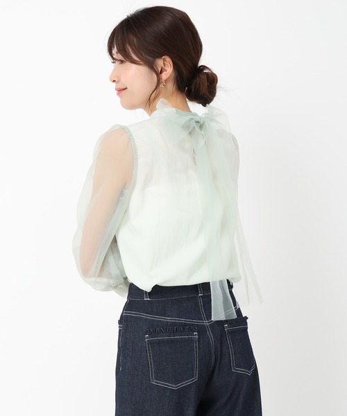 MISCH MASCH(ミッシュマッシュ)の「チュールボウタイブラウス(シャツ/ブラウス・レディース・ピンク/グリーン/アイボリー・フリ-)」の13枚目の写真