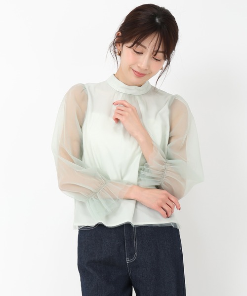 MISCH MASCH(ミッシュマッシュ)の「チュールボウタイブラウス(シャツ/ブラウス・レディース・ピンク/グリーン/アイボリー・フリ-)」の17枚目の写真