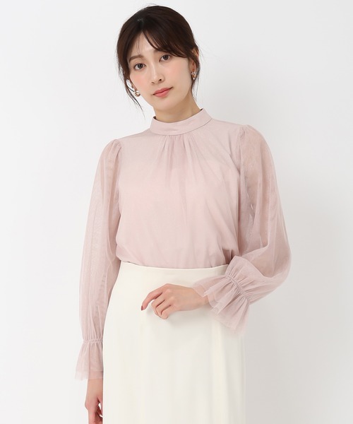 MISCH MASCH(ミッシュマッシュ)の「チュールボウタイブラウス(シャツ/ブラウス・レディース・ピンク/グリーン/アイボリー・フリ-)」の7枚目の写真