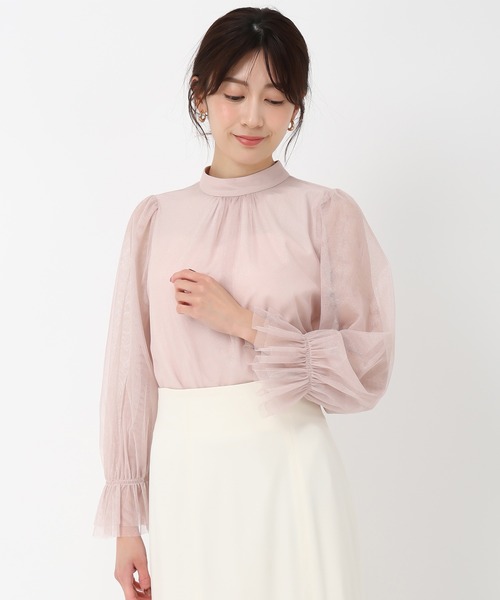 MISCH MASCH(ミッシュマッシュ)の「チュールボウタイブラウス(シャツ/ブラウス・レディース・ピンク/グリーン/アイボリー・フリ-)」の8枚目の写真