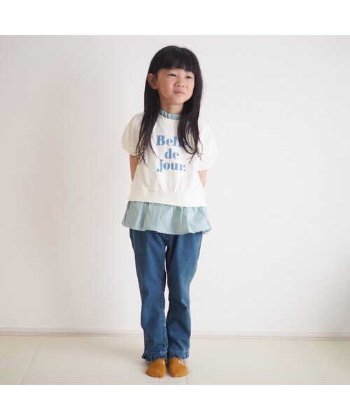 apres les cours（アプレレクール）の「【WEB限定/ジュニア対応】フルーツ刺繍ポケットパンツ（その他パンツ・キッズ・アイボリー/インディゴブルー/ピンク・140/130/80/90/100/110/120）」の22枚目の写真