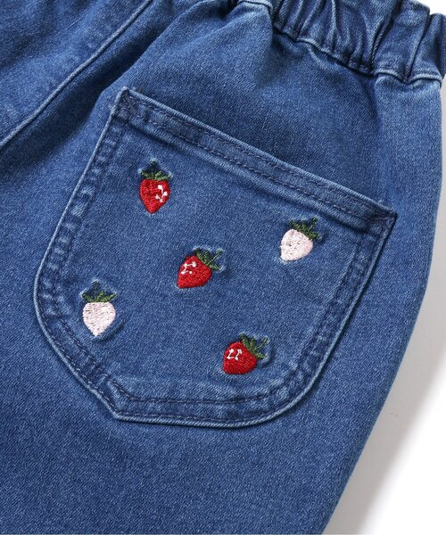 apres les cours（アプレレクール）の「【WEB限定/ジュニア対応】フルーツ刺繍ポケットパンツ（その他パンツ・キッズ・アイボリー/インディゴブルー/ピンク・140/130/80/90/100/110/120）」の7枚目の写真