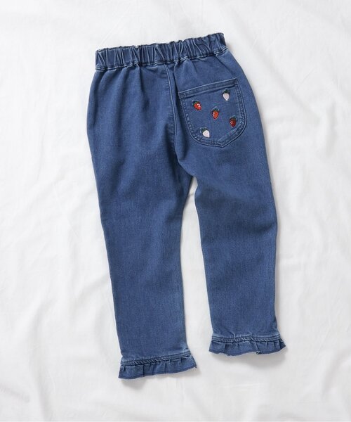 apres les cours（アプレレクール）の「【WEB限定/ジュニア対応】フルーツ刺繍ポケットパンツ（その他パンツ・キッズ・アイボリー/インディゴブルー/ピンク・140/130/80/90/100/110/120）」の17枚目の写真