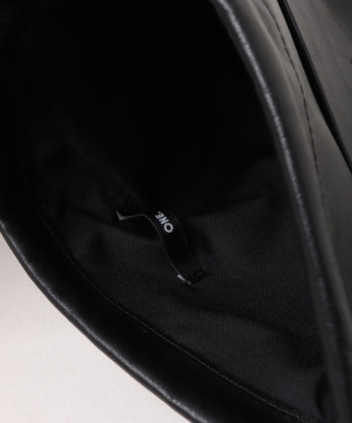 damage done 2nd 黒 レザー 巾着袋 FREAK'S STORE｜2WAY Leather Shoulder Bag / レザー2WAY巾着
