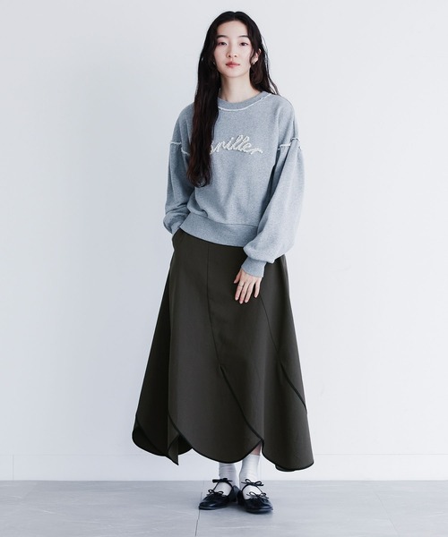 somari imagination（ソマリ イマジネーション）の「『カーブ切り替えパイピングスカート』（スカート・レディース・ベージュ/チャコール・2/1）」の11枚目の写真