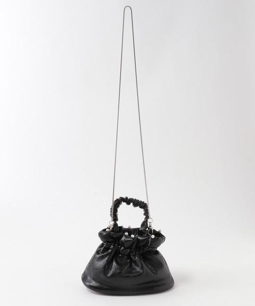 Jines（ジネス）の「パールトリムショルダーバッグ（ショルダーバッグ・レディース・グリーン/シルバー/ブラック・フリー）」の9枚目の写真