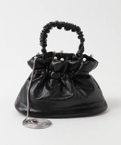 Jines（ジネス）の「パールトリムショルダーバッグ（ショルダーバッグ・レディース・グリーン/シルバー/ブラック・フリー）」の6枚目の写真