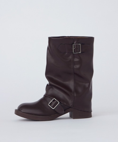 idem（イデム）の「layered middle boots／レイヤードミドルブーツ（ブーツ・レディース・ブラウン/ブラック・SMALL/MEDIUM/LARGE）」の8枚目の写真