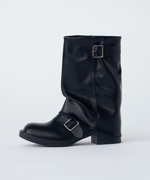 idem（イデム）の「layered middle boots／レイヤードミドルブーツ（ブーツ・レディース・ブラウン/ブラック・SMALL/MEDIUM/LARGE）」の4枚目の写真