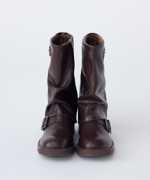 idem（イデム）の「layered middle boots／レイヤードミドルブーツ（ブーツ・レディース・ブラウン/ブラック・SMALL/MEDIUM/LARGE）」の5枚目の写真