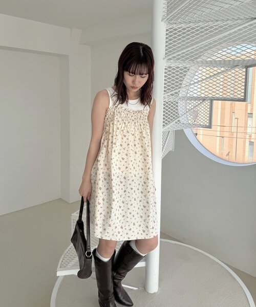 セール】【umm./WEB限定】小花柄キャミチュニック（チュニック