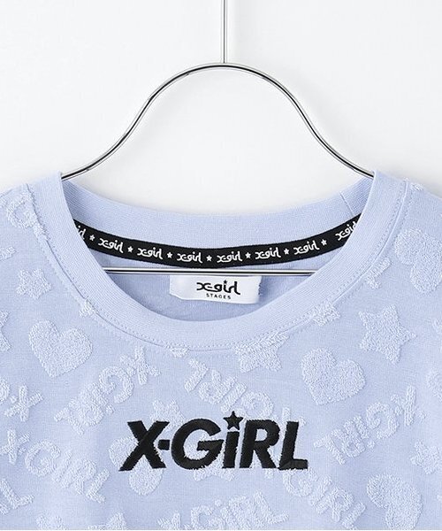 X-girl Stages（エックスガールステージス）の「ロゴパイルショート丈半袖Tシャツ（Tシャツ/カットソー・キッズ・アイボリー/ライトブルー・120cm/130cm/100cm/140cm/110cm/90cm/80ｃｍ）」の10枚目の写真
