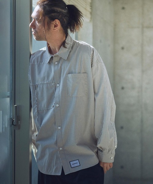 ADAM PATEK(アダムパテック)の「ms6012-striped anarchy shirt シャツ(シャツ/ブラウス・メンズ・ブルー/ブラック・2/1)」の18枚目の写真