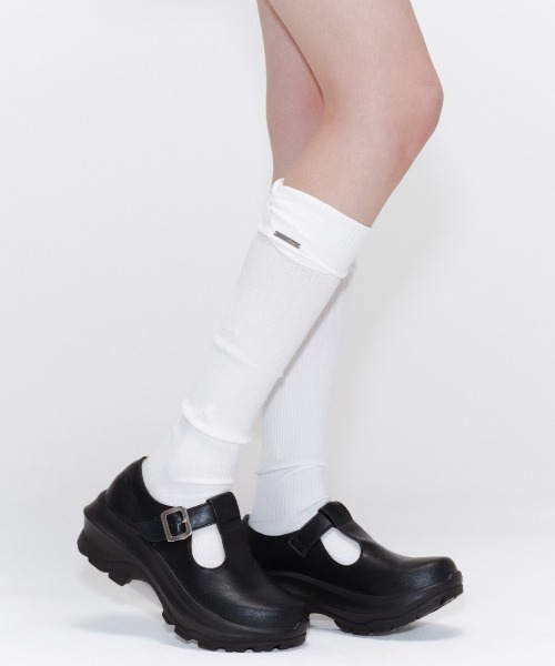 Miseki SEOUL（ミセキソウル）の「Shirring knee socks（ソックス/靴下・レディース・ブラック/グレー/アイボリー/チャコール・OS）」の19枚目の写真