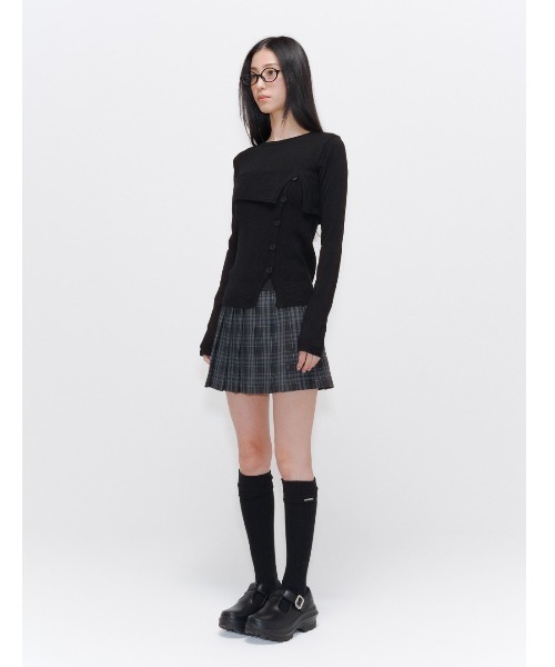 Miseki SEOUL（ミセキソウル）の「Shirring knee socks（ソックス/靴下・レディース・ブラック/グレー/アイボリー/チャコール・OS）」の14枚目の写真