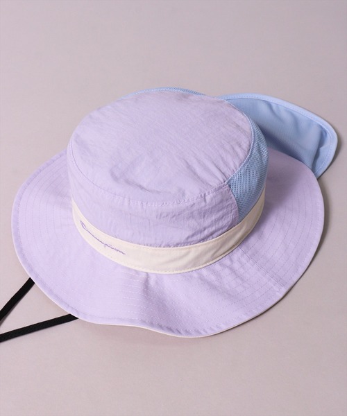 Champion（チャンピオン）の「(LF)【Champion】【キッズ】タレ付き サンシールド アドベンチャーハット（ハット・キッズ・ライラック系/ネイビー系/ブラック/ピンク系・ONE SIZE）」の7枚目の写真