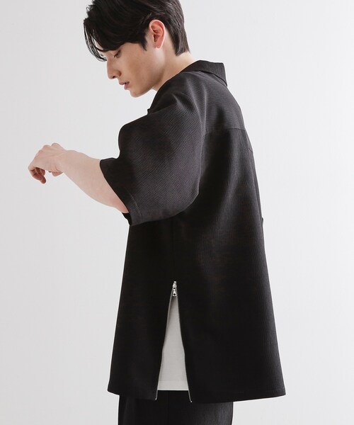 tk.TAKEO KIKUCHI(ティーケータケオキクチ)の「【セットアップ対応】テッククレープスキッパーシャツ(シャツ/ブラウス・メンズ・チャコールグレー/ライトベージュ/ブルー/ブラック・01/03/02)」の19枚目の写真