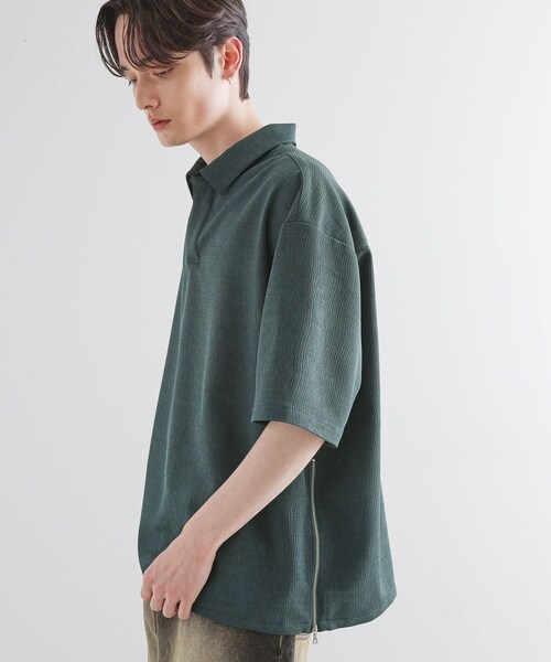 tk.TAKEO KIKUCHI(ティーケータケオキクチ)の「【セットアップ対応】テッククレープスキッパーシャツ(シャツ/ブラウス・メンズ・チャコールグレー/ライトベージュ/ブルー/ブラック・01/03/02)」の15枚目の写真