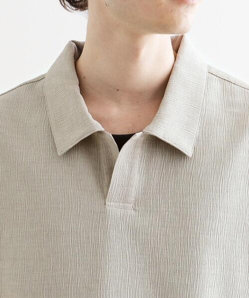 tk.TAKEO KIKUCHI(ティーケータケオキクチ)の「【セットアップ対応】テッククレープスキッパーシャツ(シャツ/ブラウス・メンズ・チャコールグレー/ライトベージュ/ブルー/ブラック・01/03/02)」の8枚目の写真