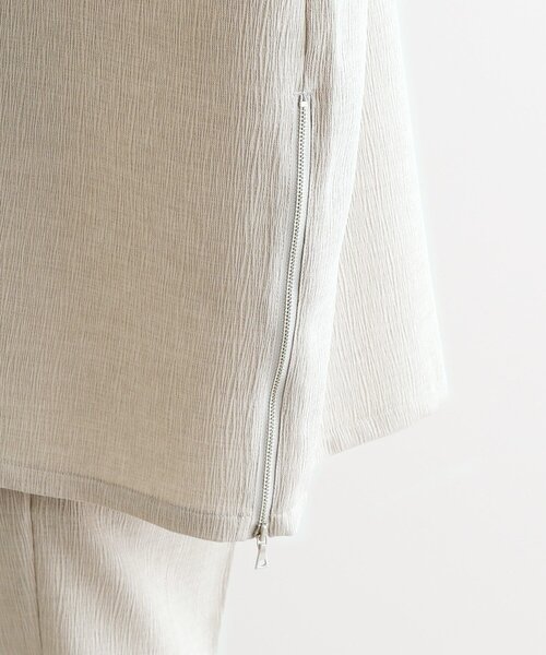 tk.TAKEO KIKUCHI(ティーケータケオキクチ)の「【セットアップ対応】テッククレープスキッパーシャツ(シャツ/ブラウス・メンズ・チャコールグレー/ライトベージュ/ブルー/ブラック・01/03/02)」の6枚目の写真