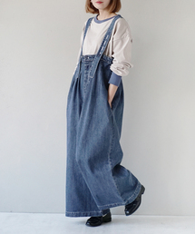 10oz.DENIM ハイウエスト ワイドサロペット