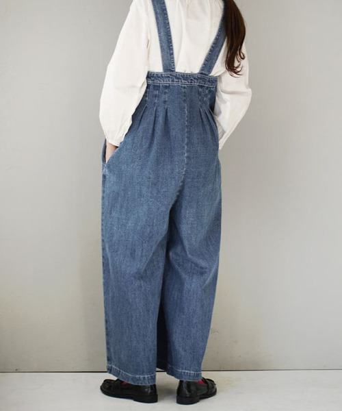 e-zakkamania stores(イーザッカマニアストアーズ)の「10oz.DENIM ハイウエスト ワイドサロペット(サロペット/オーバーオール・レディース・インディゴブルー/ブルー・フリー)」の8枚目の写真