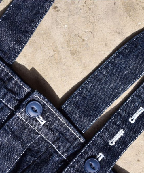 e-zakkamania stores(イーザッカマニアストアーズ)の「10oz.DENIM ハイウエスト ワイドサロペット(サロペット/オーバーオール・レディース・インディゴブルー/ブルー・フリー)」の5枚目の写真