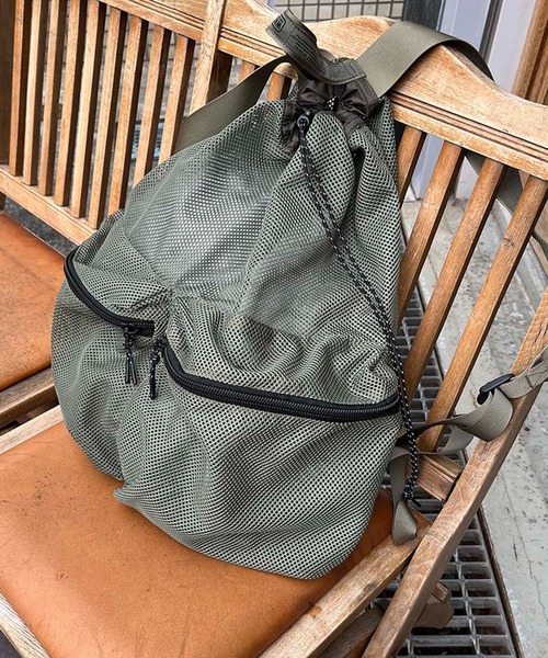 WEEKEND(ER)(ウィークエンダー)の「WEEKEND(ER) ウィークエンダー WKDMESH DW PACK メッシュバックパック(バックパック/リュック・メンズ・イエロー/ブラック/オリーブ/グレー/オレンジ・FREE)」の15枚目の写真