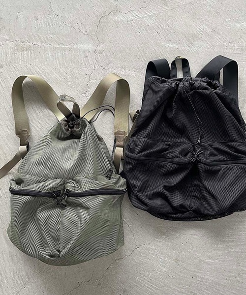 WEEKEND(ER)(ウィークエンダー)の「WEEKEND(ER) ウィークエンダー WKDMESH DW PACK メッシュバックパック(バックパック/リュック・メンズ・イエロー/ブラック/オリーブ/グレー/オレンジ・FREE)」の11枚目の写真