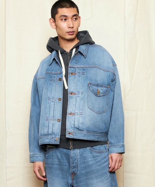 Lee デニムジャケット Mサイズ Lee/リー SUPERSIZED ビッグシルエットカウボーイデニム