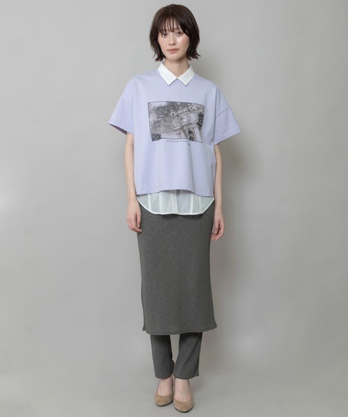 Munich（ミューニック）の「フォトプリントTシャツ（Tシャツ/カットソー・レディース・ホワイト/ラベンダー/ライトベージュ・FREE）」の4枚目の写真