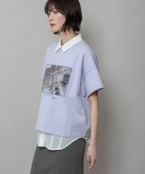 Munich（ミューニック）の「フォトプリントTシャツ（Tシャツ/カットソー・レディース・ホワイト/ラベンダー/ライトベージュ・FREE）」の8枚目の写真