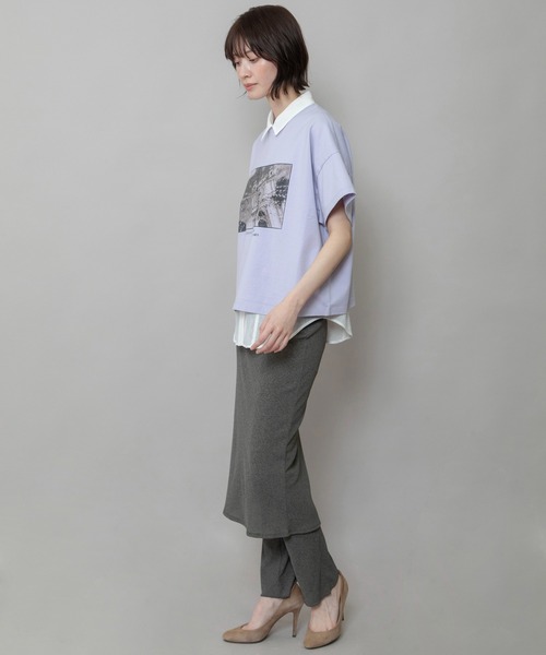 Munich（ミューニック）の「フォトプリントTシャツ（Tシャツ/カットソー・レディース・ホワイト/ラベンダー/ライトベージュ・FREE）」の6枚目の写真