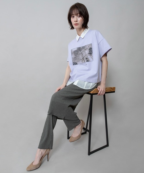 Munich（ミューニック）の「フォトプリントTシャツ（Tシャツ/カットソー・レディース・ホワイト/ラベンダー/ライトベージュ・FREE）」の10枚目の写真