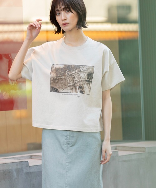 Munich（ミューニック）の「フォトプリントTシャツ（Tシャツ/カットソー・レディース・ホワイト/ラベンダー/ライトベージュ・FREE）」の16枚目の写真