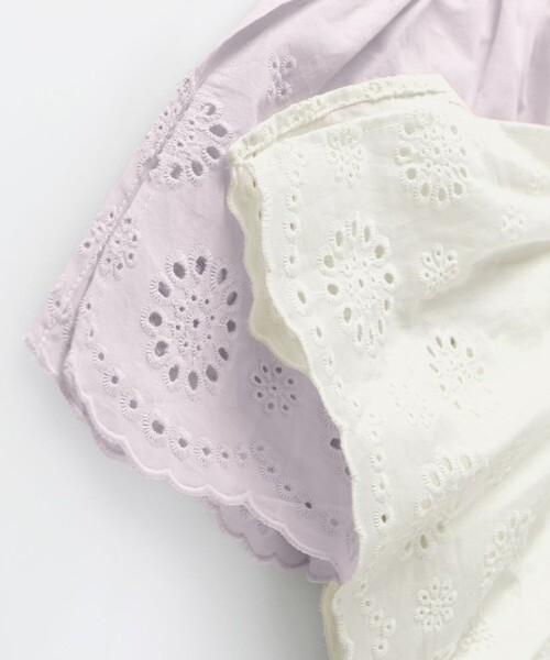 BRANSHES（ブランシェス）の「【キッズとおそろい】ローンスカラップ刺繍カバーオール（ロンパース・キッズ・ラベンダー/オフホワイト・70/80）」の13枚目の写真