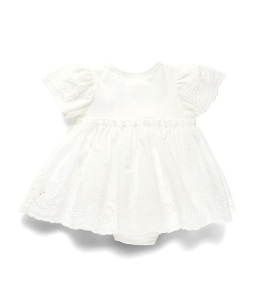 BRANSHES（ブランシェス）の「【キッズとおそろい】ローンスカラップ刺繍カバーオール（ロンパース・キッズ・ラベンダー/オフホワイト・70/80）」の4枚目の写真