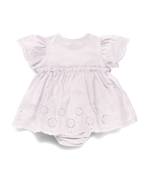 BRANSHES（ブランシェス）の「【キッズとおそろい】ローンスカラップ刺繍カバーオール（ロンパース・キッズ・ラベンダー/オフホワイト・70/80）」の7枚目の写真