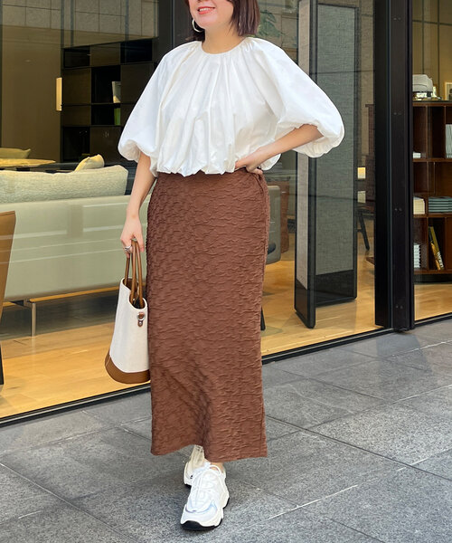 Chez toi（シェトワ）の「ショートギャザーバルーンブラウス（シャツ/ブラウス・レディース・ホワイト/キャメル/ブラック・FREE）」の10枚目の写真