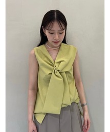 Mila Owen（ミラオーウェン）の「前後2WAYノースリノットリボンブラウス（Tシャツ/カットソー）」