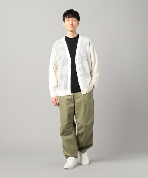 COMME CA MEN（コムサメン）の「ペーパーヤーン透かし編み カーディガン（カーディガン/ボレロ・メンズ・ブラック/チャコールグレー/ホワイト・M/L）」の15枚目の写真