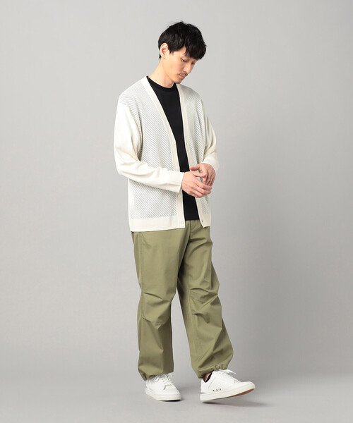 COMME CA MEN（コムサメン）の「ペーパーヤーン透かし編み カーディガン（カーディガン/ボレロ・メンズ・ブラック/チャコールグレー/ホワイト・M/L）」の6枚目の写真